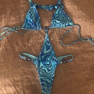 Frankie's Bikinis Aqua One Piece